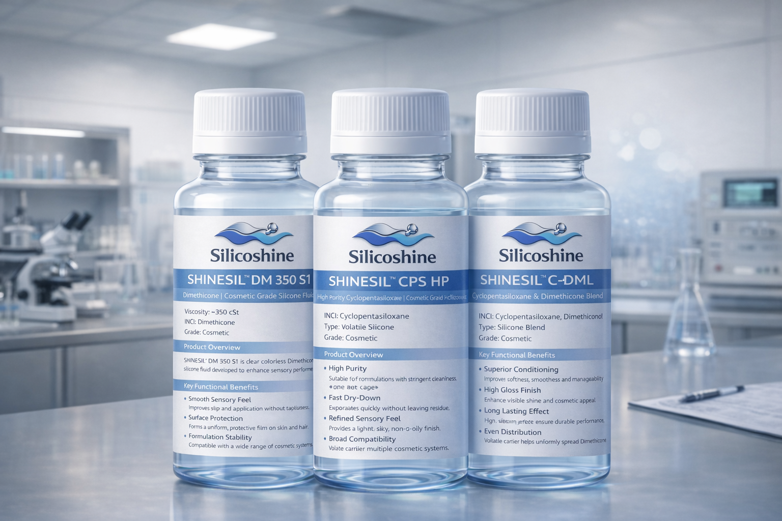 Home page Non-greasy skin cream texture formulated with Cyclopentasiloxane